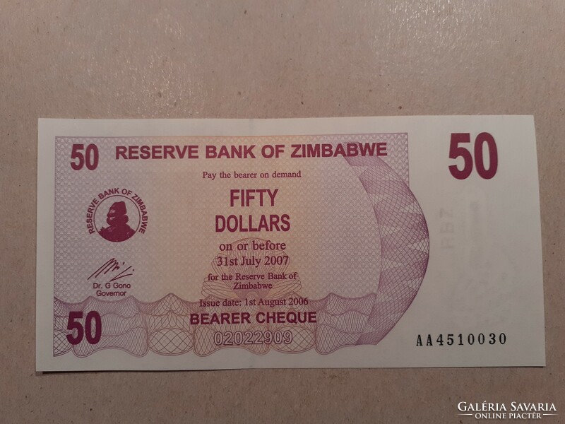 Zimbabwe - 50 Dollars 2006 UNC