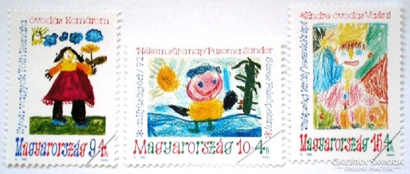 M4149-51 / 1992 Ifjúságért - gyermekrajzok bélyegsor postatiszta mintabélyegek