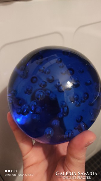 Big - big sphere royal blue crystal glass bubble paperweight table decoration large size