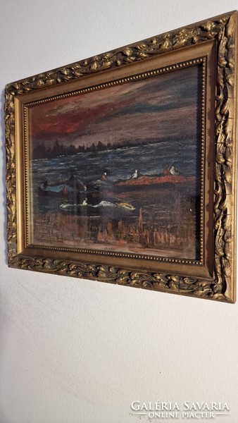 Iványi Grünwald Béla dupla oldalas olaj karton festmény