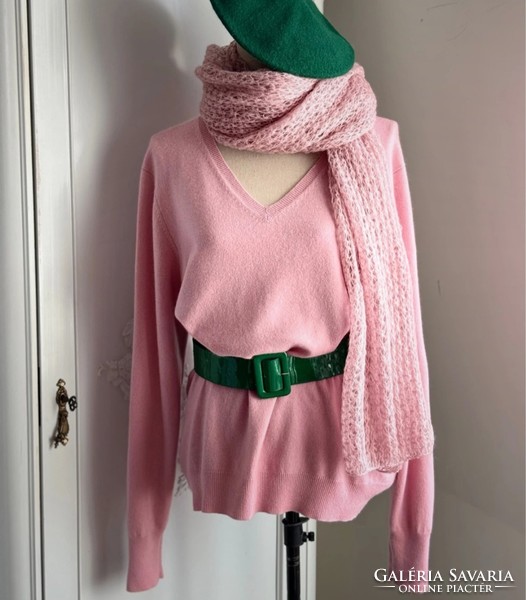 Pure collection 46, 18, powder, baby pink 100% cashmere sweater