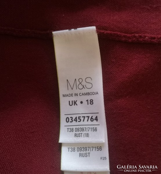 M&S 44-46-os  burgundi garbó peplum pulóver