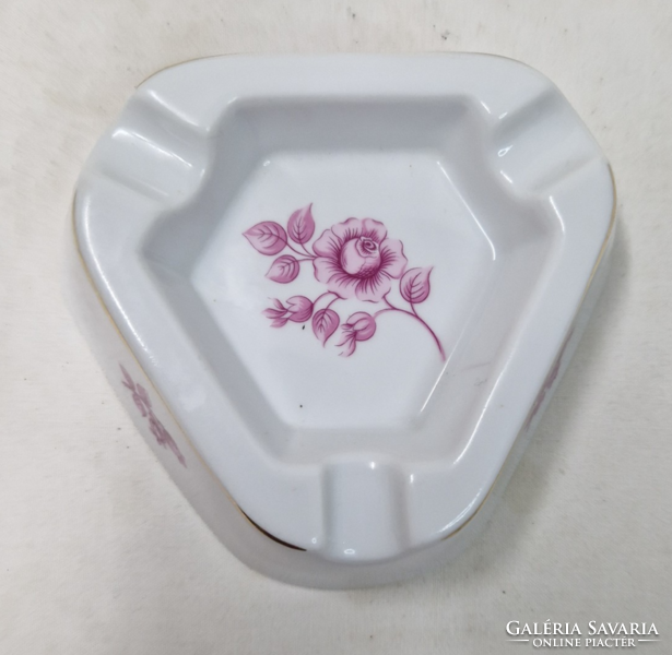 Hollóházi virágmintás porcelán hamutál hibátlan állapotban