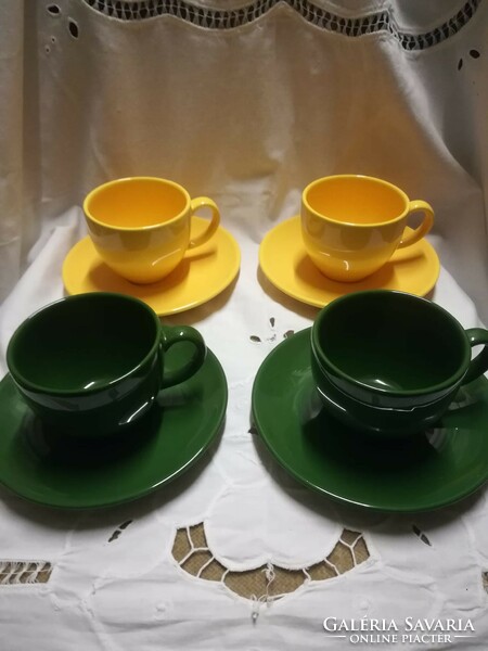 Colorful coffee set with Vista alegre portugal mark