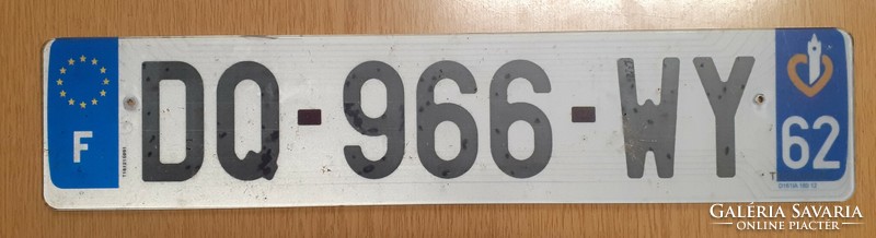 Francia rendszám rendszámtábla DQ-966-WY Franciaország 1.