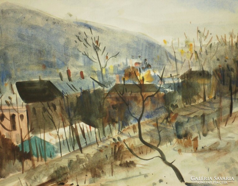 Unknown painter (20.Sz. Közepe): winter in Buda