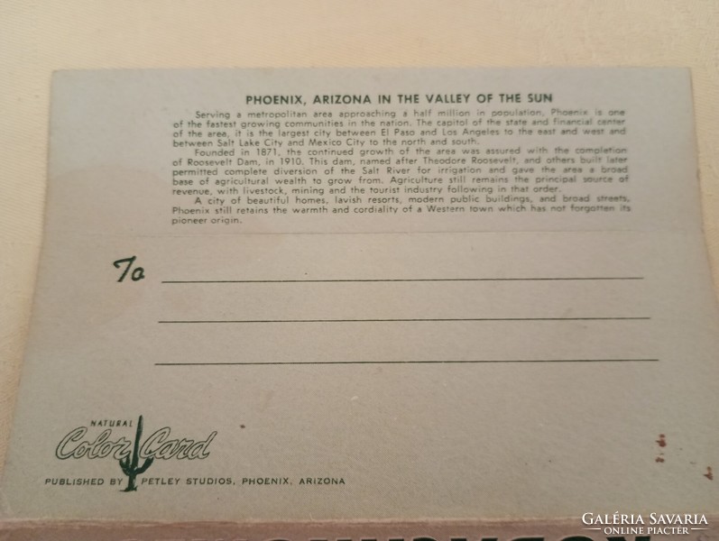 Leporelló levél levelezőlap képeslap Arizona Phoenix USA póstatiszta