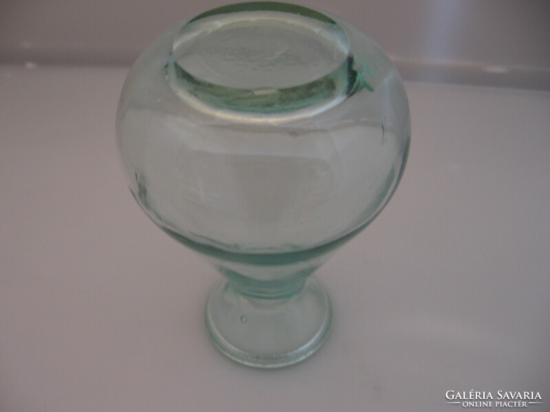 Small turquoise glass vase, spout