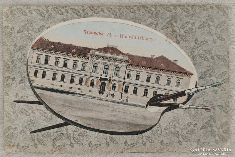 Szabadka royal Hungarian army barracks postcard, from 1914