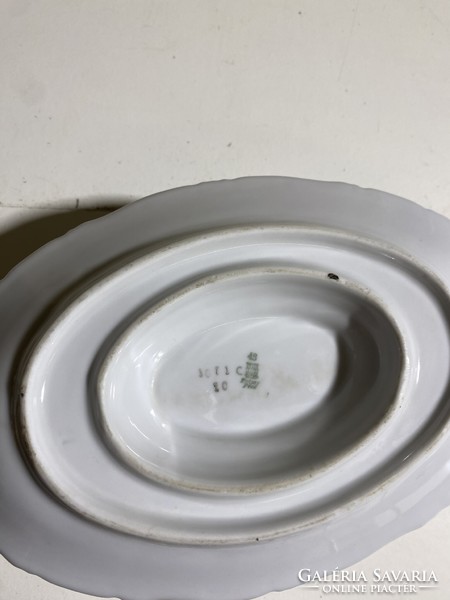 Tulipános pajzspecsétes Zsolnay szószos porcelán kináló.23x15cm.4841