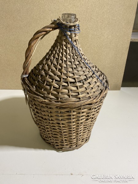 Demizson glass woven collector's beauty for wine and drink. 45 Cm. 4886