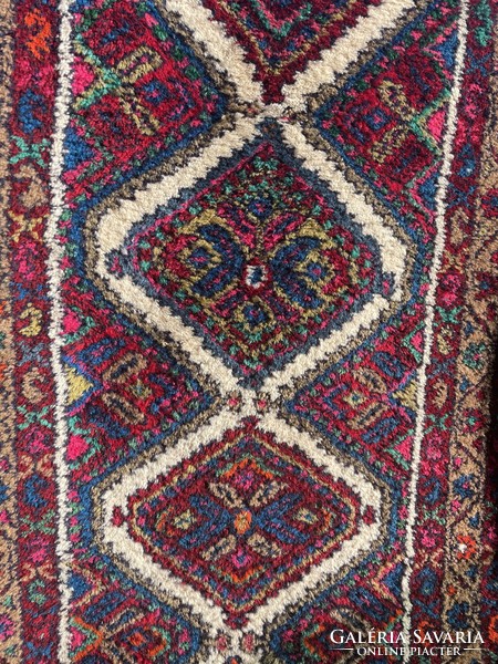 Kézi csomózású Hamadan perzsa futó szőnyeg, 296*77 cm