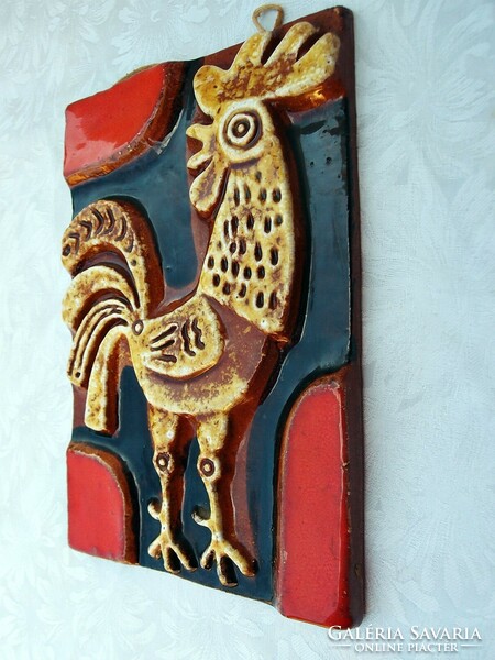 Ceramic rooster wall decoration