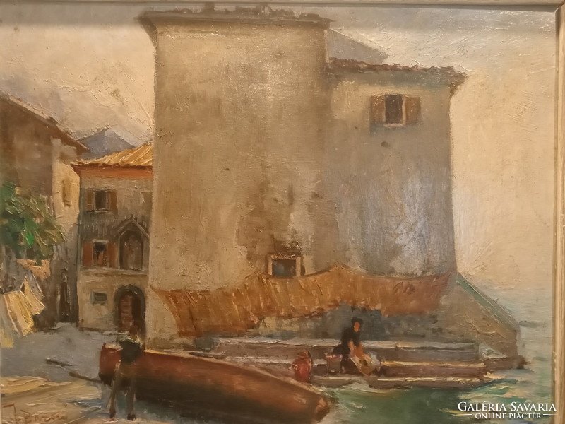 Baroni, port of vecchio oil painting 1910. Circa