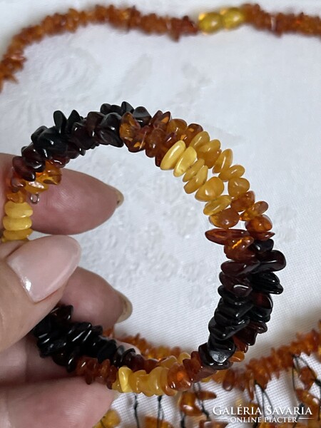 Beautiful Baltic genuine amber necklace and bracelet not worn.