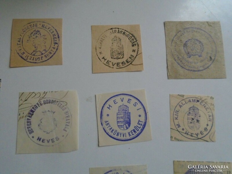 D202288 Régi bélyegző-lenyomatok HEVES - 24 db  1900-1950's