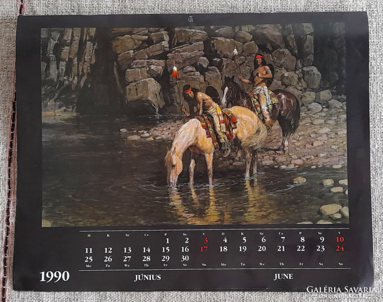 Retro Indian calendar 1990