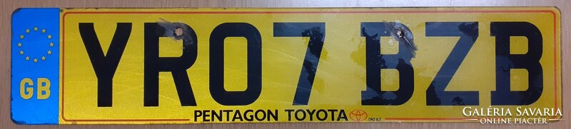 Angol rendszám rendszámtábla YR07 BZB Pentagon Toyota Anglia