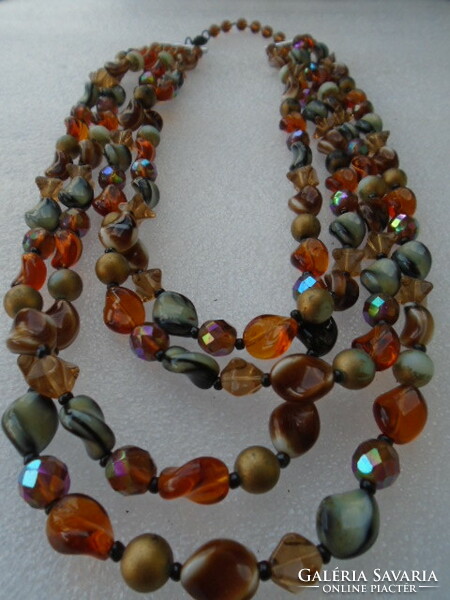 Antique Venetian 'fiorato' Murano glass necklace/collier with four lines, the most beautiful piece is unique