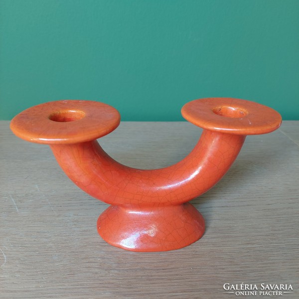 Extremely rare collector's Gorka geza Nógrádverőce ceramic art deco candle holder from the 1940s