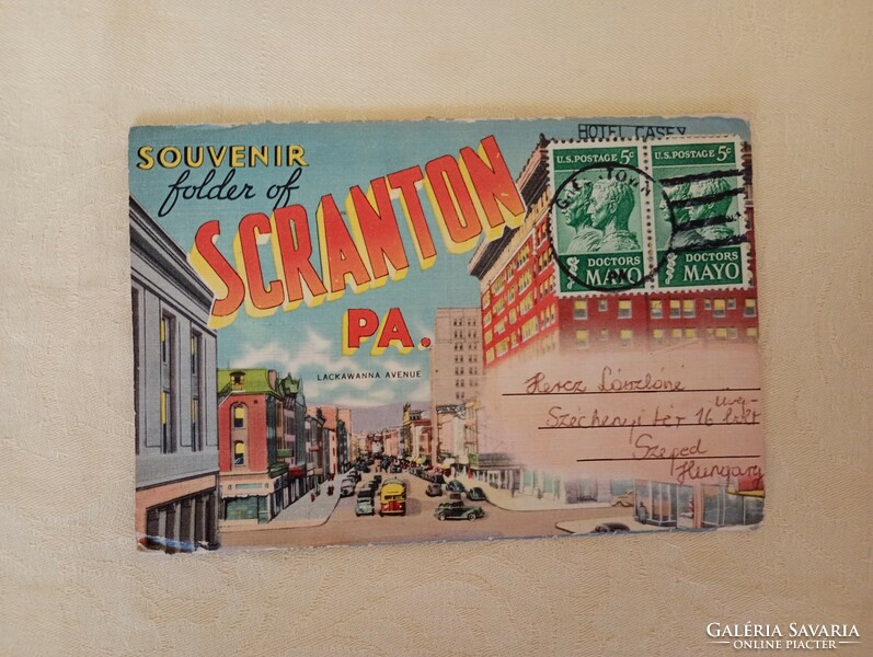 Leporelló levél levelezőlap képeslap Greetings from Pennsylvania Scranton USA