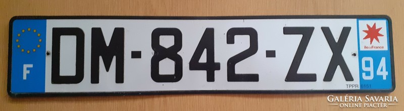 Francia rendszám rendszámtábla DM-842-ZX  Franciaország 1.