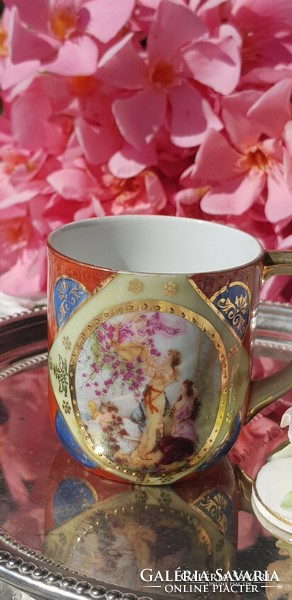 Porcelain coffee cup with a mythological scene