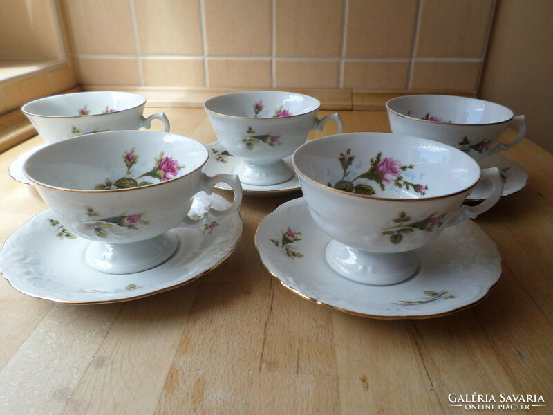 Wawel Polish rose porcelain cup set - piece