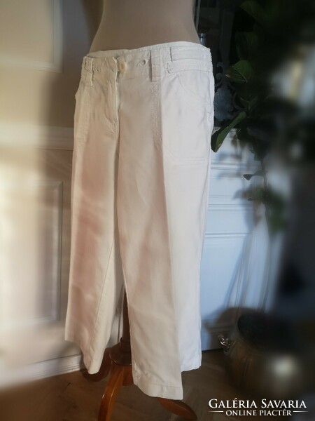 Next 42 linen-viscose white capri pants, fishing pants