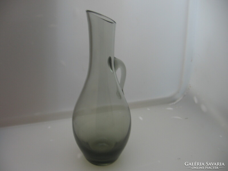 Retro füst színű Wagenfeld kis váza