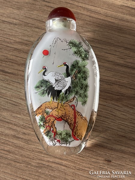 Antique Chinese opium, perfume, holder hand-painted inside.