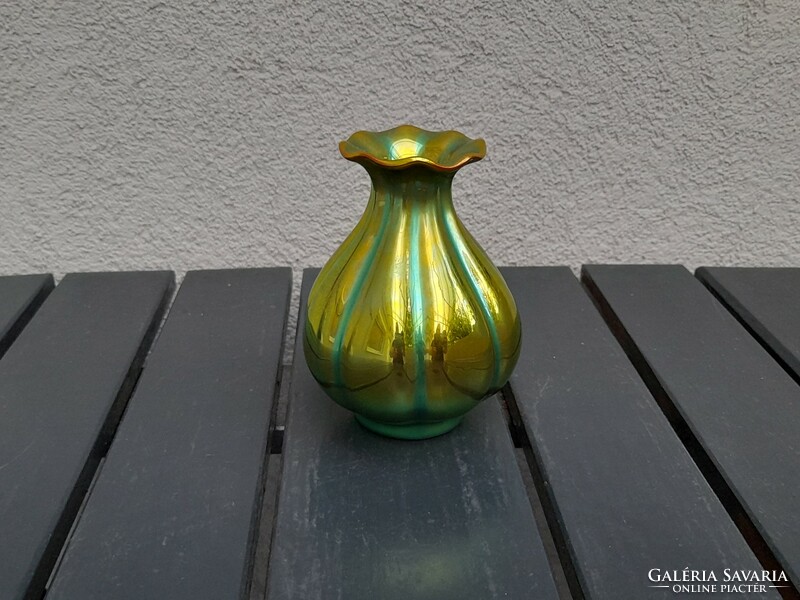 Zsolnay eozin garlic clove vase with fabulous colors