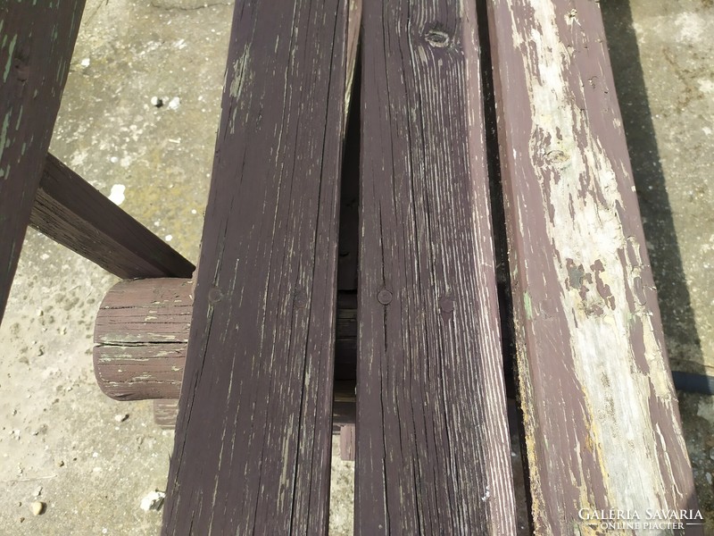 Acacia log 5-piece garden furniture to be renovated, very heavy piece