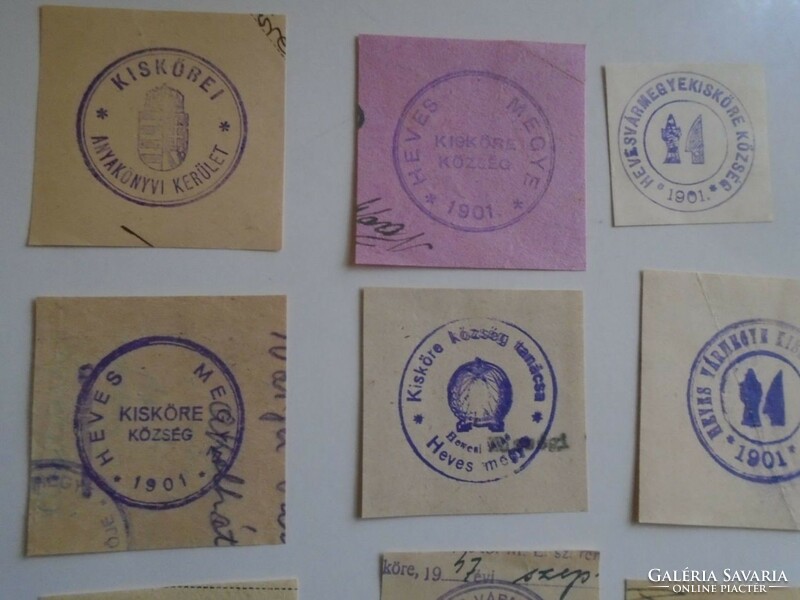 D202317  KISKÖRE -Heves vm.   régi bélyegző-lenyomatok   - 24 db  kb 1900-1950's