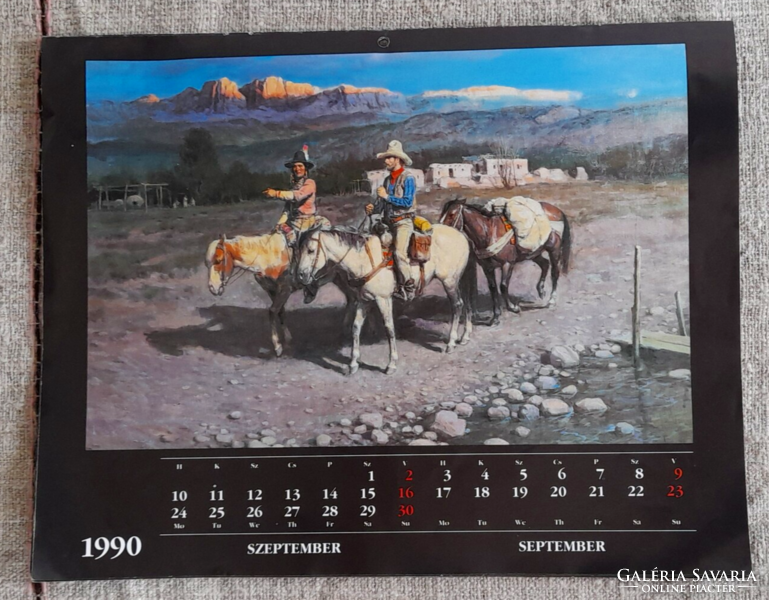 Retro Indián naptár 1990