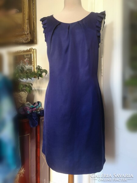 Oasis 42-44 plum blue linen-viscose summer dress