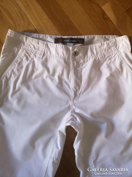Casa blanka 34-34 white cotton long men's trousers