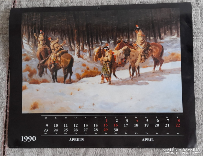 Retro Indian calendar 1990