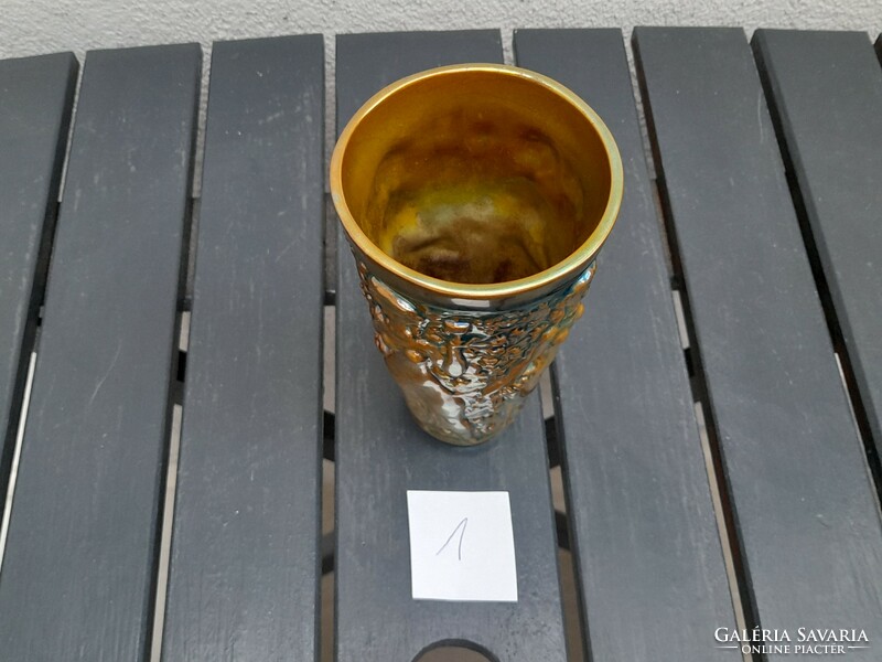 Gyönyörű Zsolnay eozin szüretelő pohár 1.
