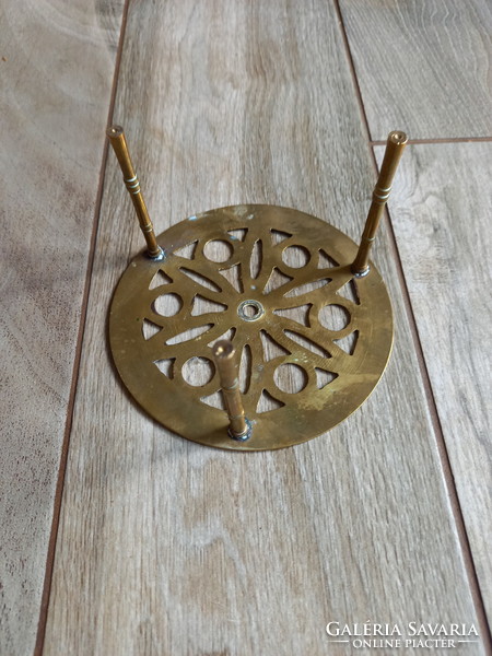 Nice old openwork copper coaster (7.7x13.2 cm)