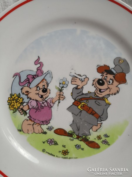 Zsolnay porcelán gyerek tányér erdő kapitánya