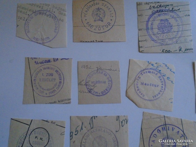 D202319  Mezőtúr  régi bélyegző-lenyomatok   - 31 db  kb 1900-1950's
