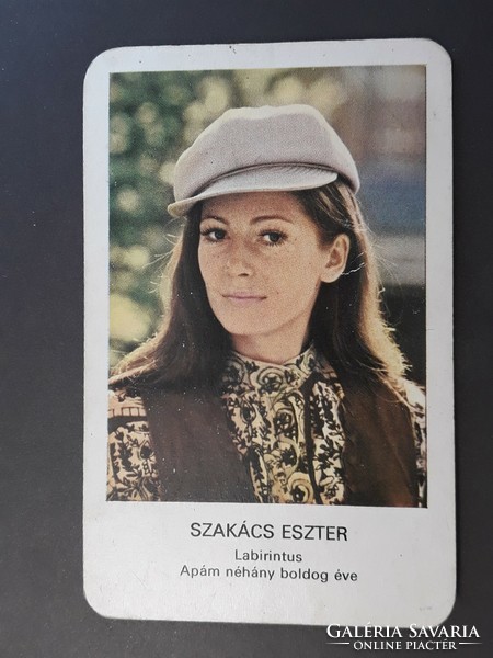 Card calendar 1978 - eszter sákács, mokép, cinema company label retro, old pocket calendar
