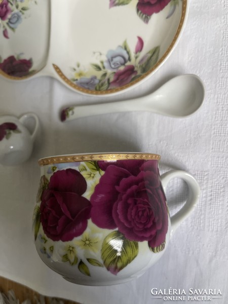 Dreamy pink 4 piece porcelain tea set