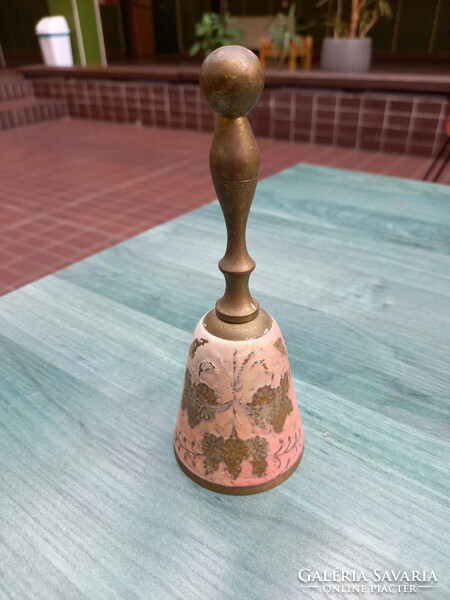 Beautiful old enameled copper bell i. (17X6.1cm)