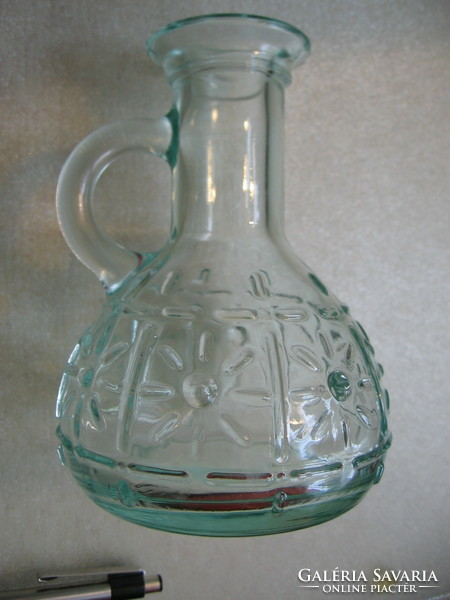 Turquoise glass small jug of wine olioli