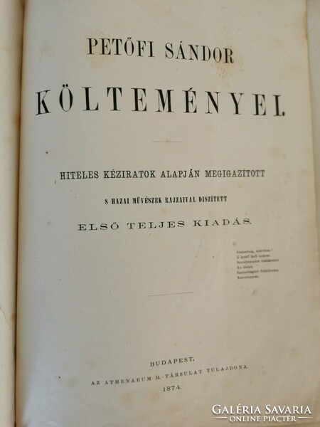Petőfi Sándo költeményei első kiadás 1874