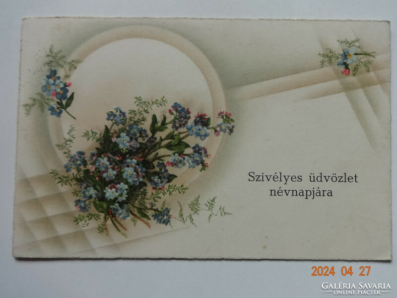 Old, antique graphic name day greeting card