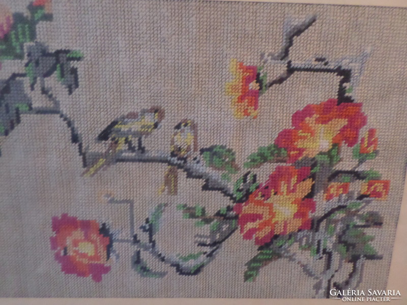 Tapestry picture: floral, bird