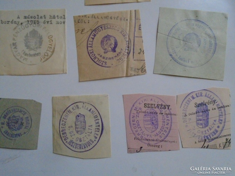 D202307 JÁSZBERÉNY   régi bélyegző-lenyomatok   -  34 db  kb 1900-1950's